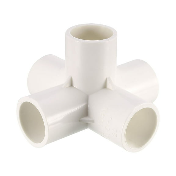 5 Way Elbow Pipe Fitting,Furniture Grade,1/2-inch Size Tee Corner Fittings White 2Pcs