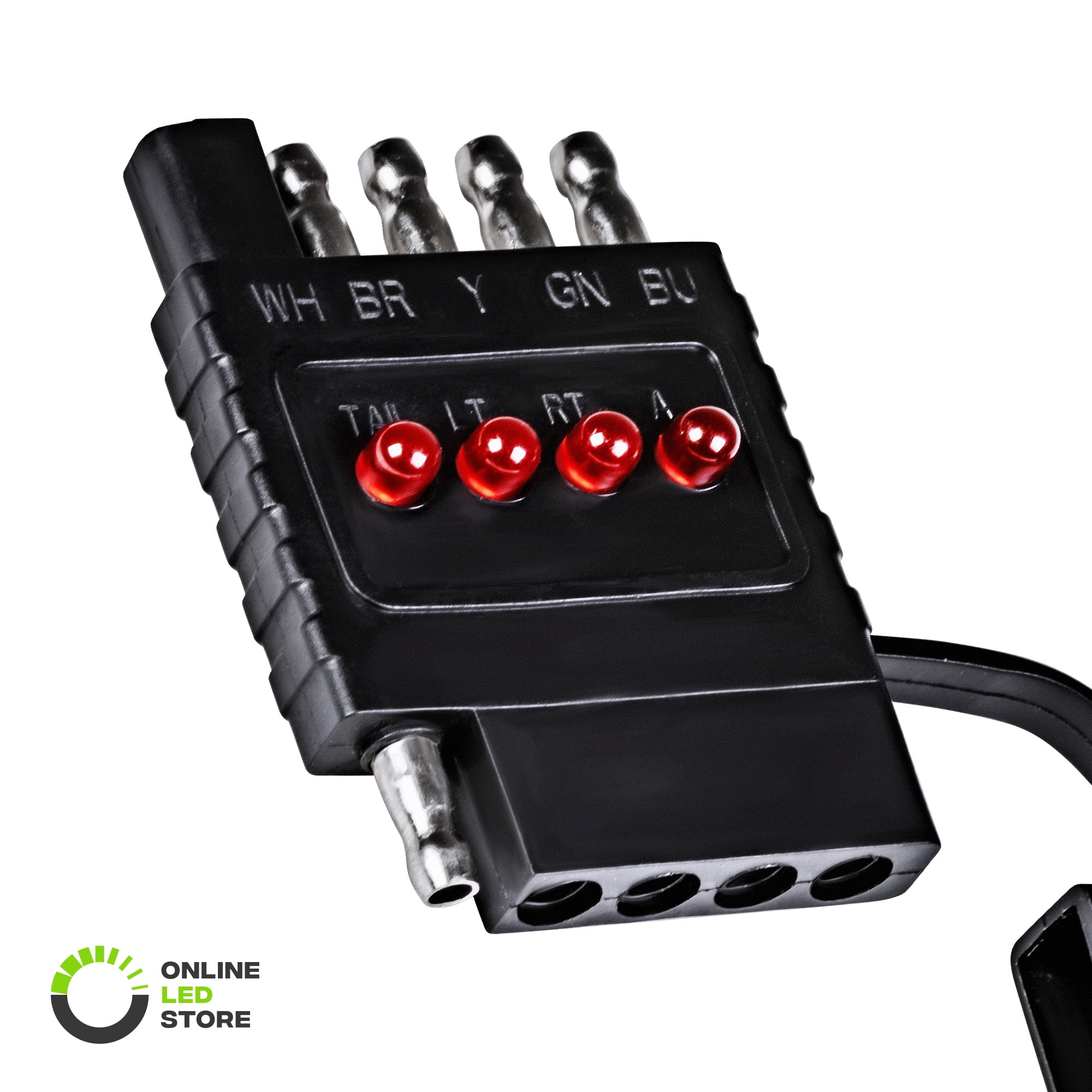 5Way Flat Trailer Wiring Tester [NickelPlated Copper Terminals] [Male