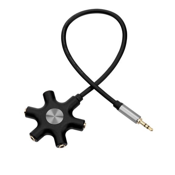 5-Way Multi Headphone Audio Splitter Connector Headphone Splitter