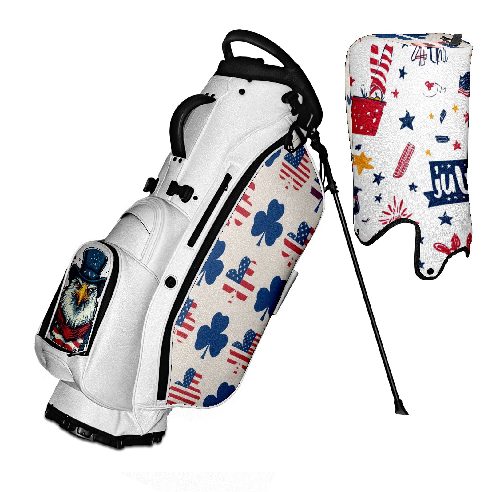 5 Ways Divider Golf Bag Waterproof Leather Golf Stand Bag Large Capacity & Versatile Personalized Customized Printing Golf Club Bag for Men Women 1747381981564