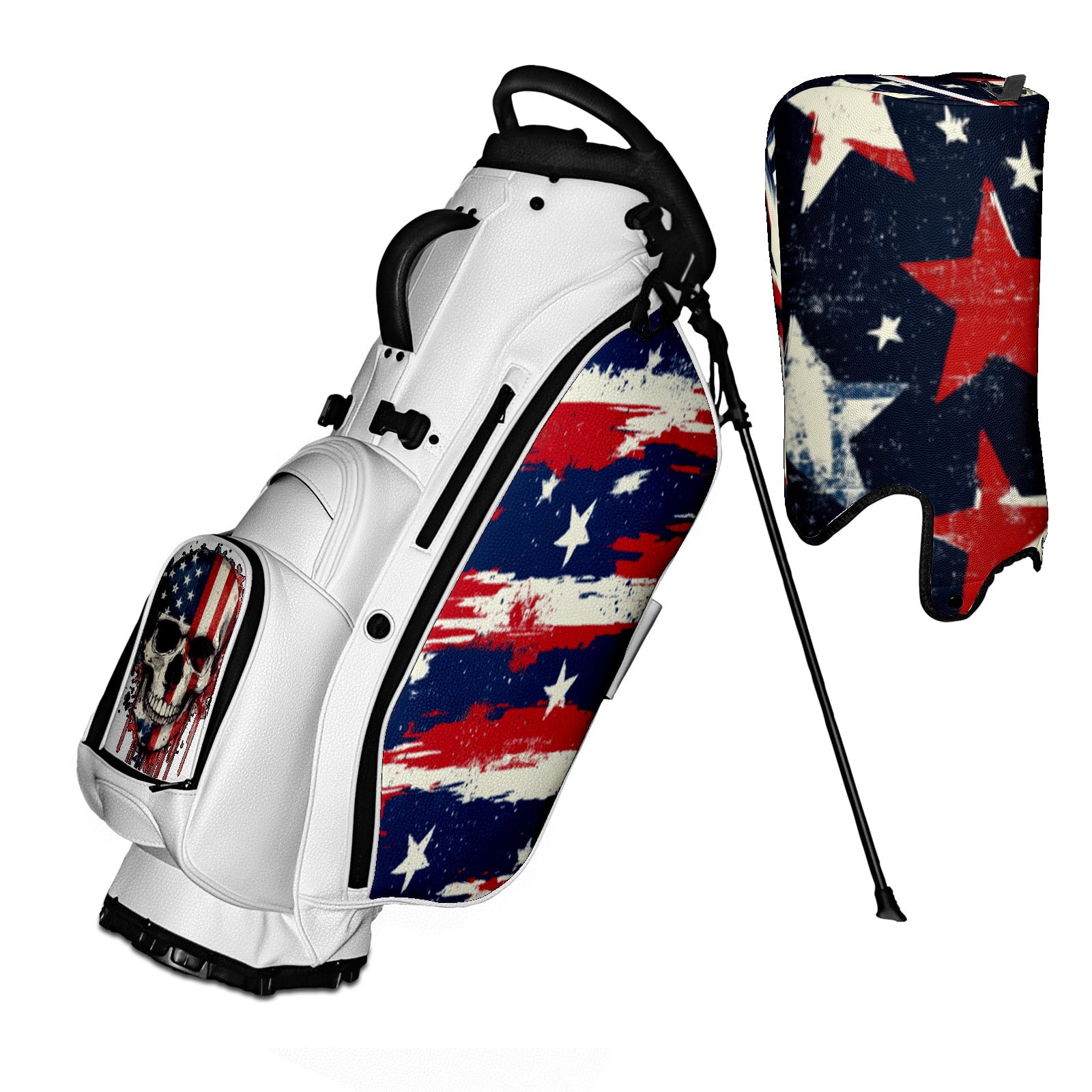 5 Ways Divider Golf Bag Waterproof Leather Golf Stand Bag Large Capacity & Versatile Personalized Customized Printing Golf Club Bag for Men Women 1754119211761