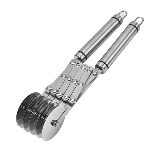 5 Wheel Pastry Cutter Stainless Pizza Slicer Multi-Round Dough Cutter Roller Cookie Pastry Knife Divider with Handle