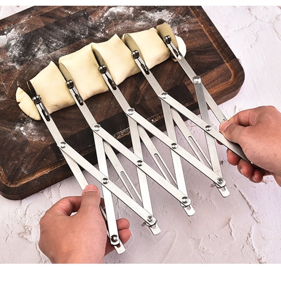 5 Wheel Pastry Cutter, adjustable Stainless Steel Expandable Divider with Handle Pizza Slicer Multi-Round Pastry Knife Cake Slicer