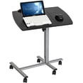 thumbnail image 1 of 5 Wheels Small Office Desk Sofa Table for Couch, Multifunctional Lifting Computer Desk Side Table with Adjustable Height, TV Tray End Table Couch Arm Tray Snack Table for Living Room, Black Silver, 1 of 17