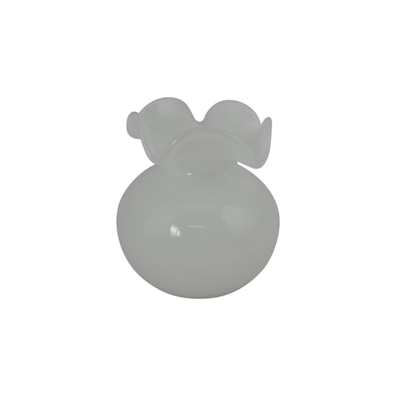 5" White Hand Blown Vase