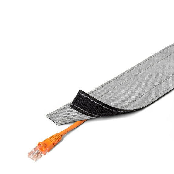 5" Wide Dura Race Carpet Cord Cover - 25FT Length - Gray