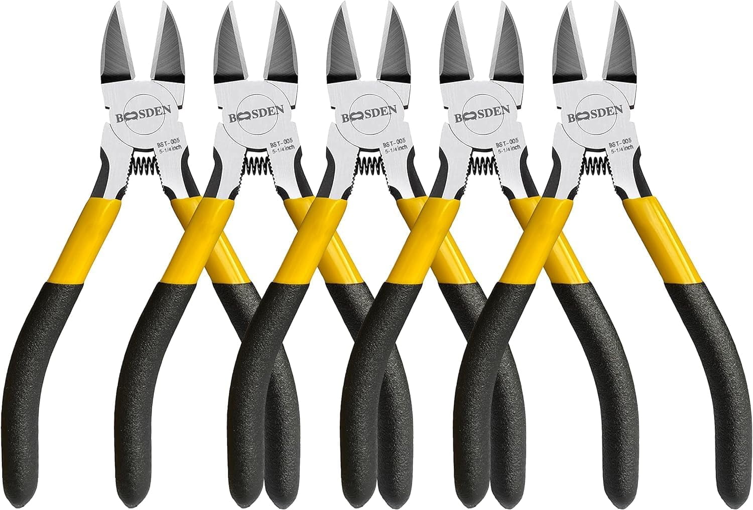 5" Wire Cutters, 5 Pack, Precision Cutting , Ultra Sharp Wire Snips Wire Clippers, Spring Loaded Flush Cutter, Diagonal Cutting for Jewelry Making Crafting, Wire Cutters Set