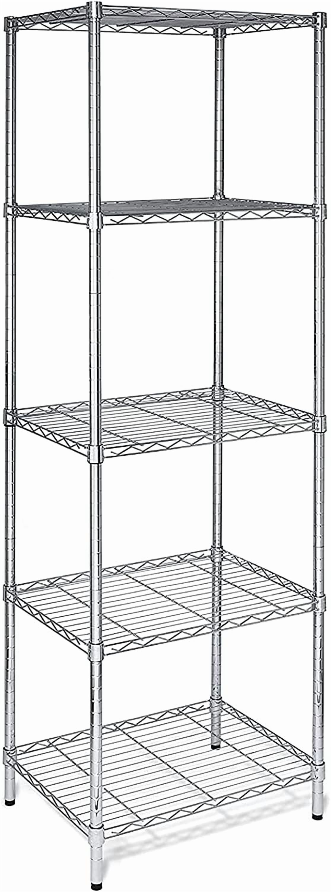 5 Wire Shelving Steel Storage Rack Adjustable Unit Shelves for Laundry ...
