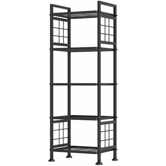 5-Wire Standing Book Shelf & Bookcase, Metal Storage Shelving Unit ...