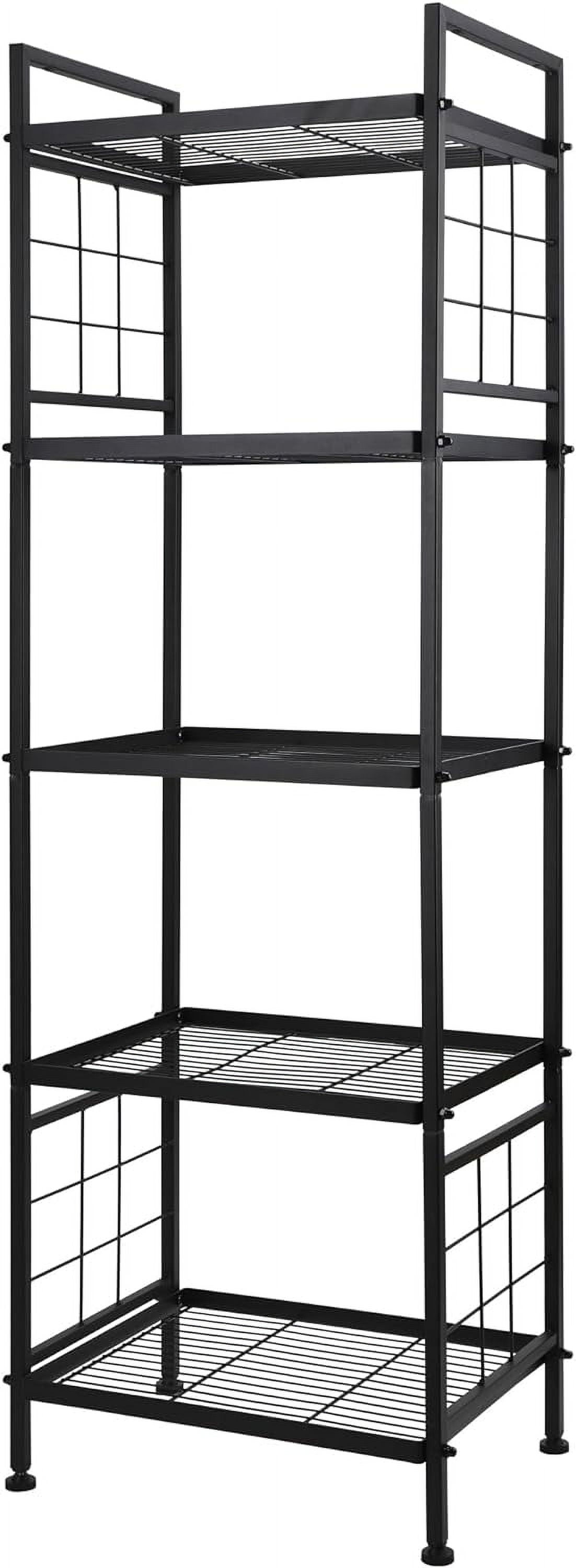 Black Metal 5-Tier Wire Standing Storage Shelves
