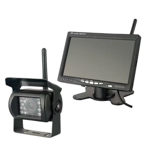 5" Wireless Backup Camera System, 18 IR LEDs Night Vision, IP68 Waterproof, 12-24V for Trucks