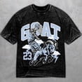 thumbnail image 1 of 5 Wolf Grey 5s Light Graphite Color Washed Shirt, Goat 23, Shirts Match Sneakers, 1 of 3