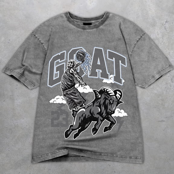 5 Wolf Grey 5s Light Graphite Washed Shirt, Goat 23, Shirts Match Sneakers