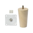 thumbnail image 1 of 5" Wood Furniture Leg Chair Couch Bench Desk Feet Round Leg Replacement, 1 of 4
