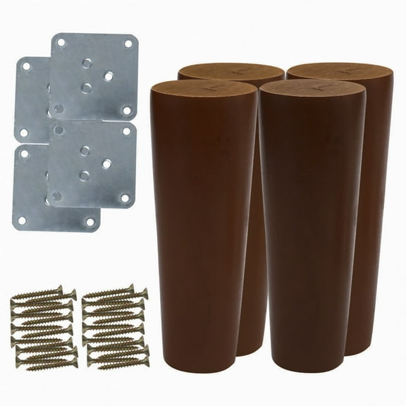 5" Wood Furniture Leg Chair Table Sofa Feet Round Leg Replacement Set of 4