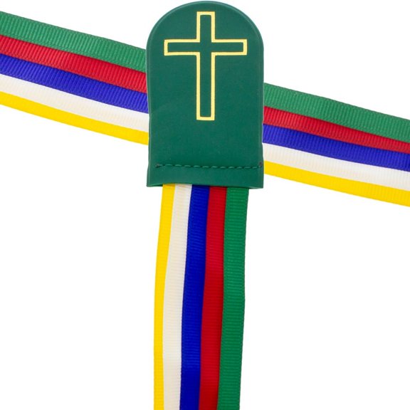 5 Woven Ribbons Bible Bookmarks Multicolored Christian Pkg of 2