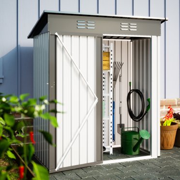 Outdoor 8' X 6' Storage Shed With 4 Vents And Double Sliding Door - Bed Bath & Beyond - 38154840