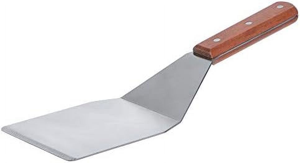 5 X 4Inch Blade Hamburger With Wooden Handle, Stainless Steel Wide