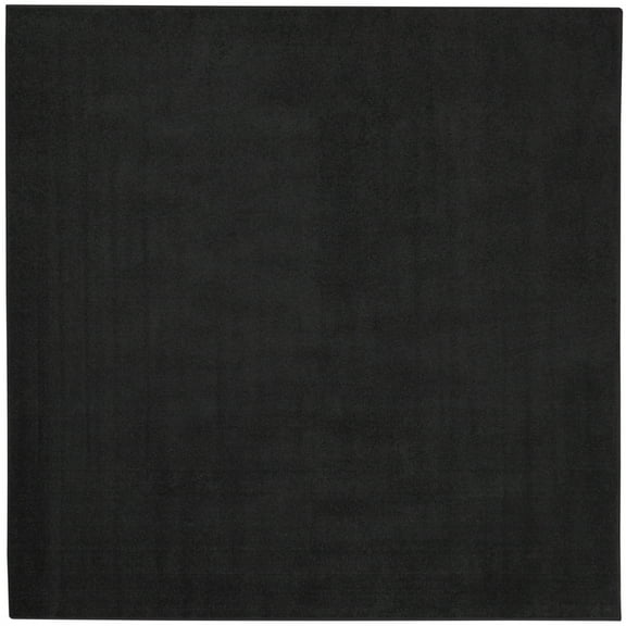 5' X 5' Black Square Non Skid Indoor Outdoor Area Rug - 6' x 7'