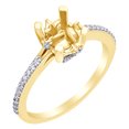 thumbnail image 1 of AFFY 5 X 5 Princess Cut White Natural Diamond Semi Mount Engagement Ring in 14k Yellow Gold Ring Size : 10.5, 1 of 1
