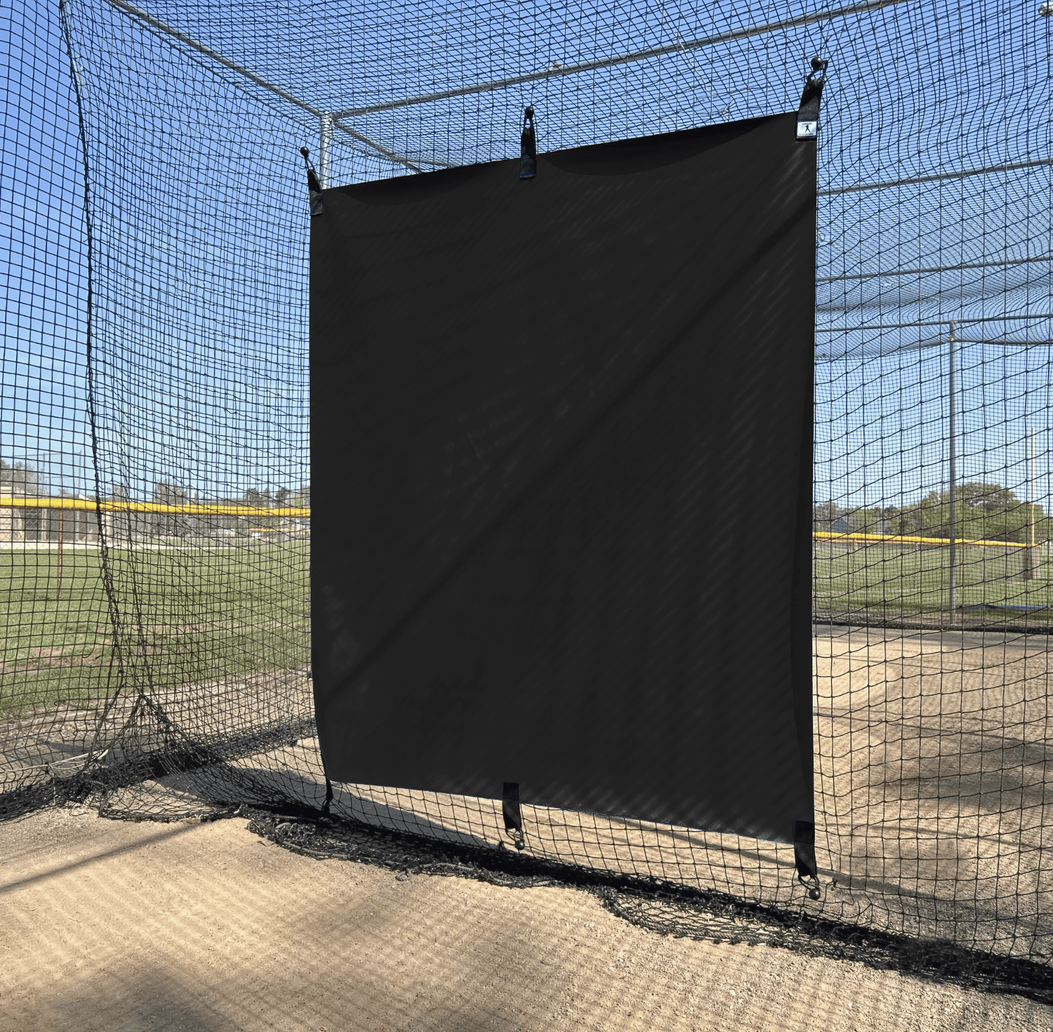 5 X 6 - OUTDOOR Batting Cage Backstop (BLACK) - 6 Point Fastener System - Professional Hitting Facility BACKSTOPS