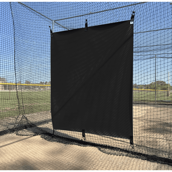 5 X 6 - OUTDOOR Batting Cage Backstop (BLACK) - 6 Point Fastener System - Professional Hitting Facility BACKSTOPS