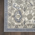 thumbnail image 1 of 5' X 7' Blue and Ivory Medallion Power Loom Distressed Area Rug, 1 of 11