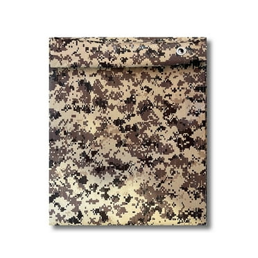 5' X 7' Desert Digital Camouflage Poly Tarp 8 Mil (Finished Size 4'.6 X 6'.6)