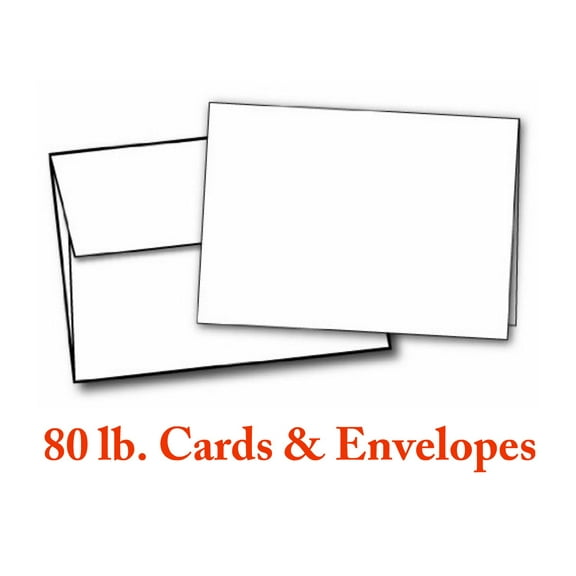5" X 7" Heavyweight Blank White Greeting Card Sets - 30 Cards & Envelopes
