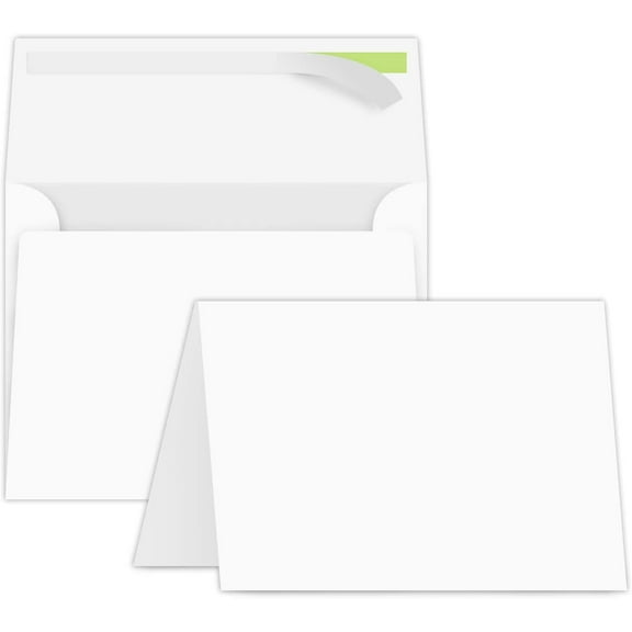 5" X 7" Heavyweight Blank White Greeting Card Sets - 30 Cards & Self Seal Envelopes