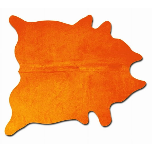 5" X 7" Orange Cowhide Area Rug