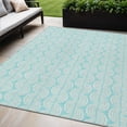 thumbnail image 1 of HomeRoots 601609 5 x 8 ft. Aqua & Beige Ogee Washable Indoor & Outdoor Rectangle Area Rug, 1 of 5