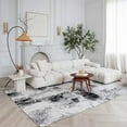 thumbnail image 1 of 5' X 8' Black Gray and Beige Abstract Area Rug, 1 of 8