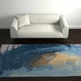 thumbnail image 1 of 5' X 8' Blue Gold And Gray Abstract Hand Tufted Area Rug, 1 of 5