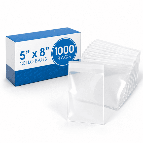 5" X 8" Clear Self-Sealing Cellophane Storage Bags, 1000 Count