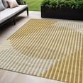 thumbnail image 1 of 5' X 8' Gold And Beige Geometric Washable Indoor Outdoor Area Rug, 1 of 5
