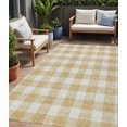 thumbnail image 1 of 5' X 8' Gold And Beige Plaid Washable Indoor Outdoor Area Rug, 1 of 5