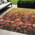 thumbnail image 1 of HomeRoots 597058 5 x 8 ft. Gold Red & Brown Floral Washable Indoor & Outdoor Rectangle Area Rug, 1 of 5