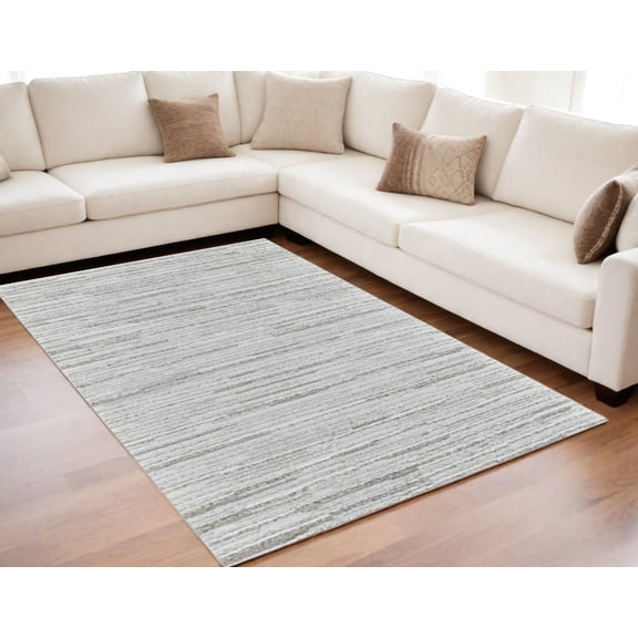 5' X 8' Gray Abstract Area Rug