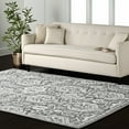 thumbnail image 1 of HomeRoots 617091 5 x 8 ft. Gray & White Geometric Hand Tufted Rectangle Area Rug, 1 of 5