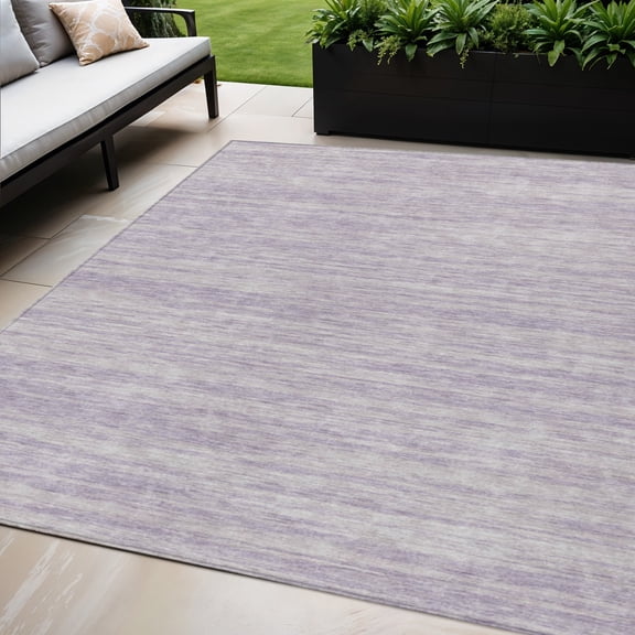 HomeRoots 613110 5 x 8 ft. Lavender & Lilac Abstract Washable Indoor & Outdoor Rectangle Area Rug
