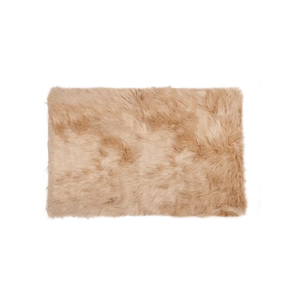 5" X 8" Off White Sheepskin Rug/Throw