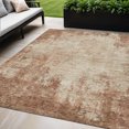 thumbnail image 1 of HomeRoots 612353 5 x 8 ft. Orange & Beige Abstract Washable Indoor & Outdoor Rectangle Area Rug, 1 of 5