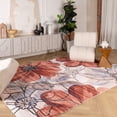 thumbnail image 1 of 5' X 8' Red and Beige Floral Distressed Area Rug, 1 of 7
