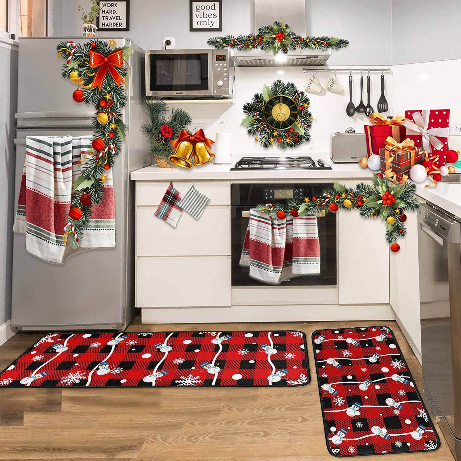 5 X 8 Rugs Christmas Kitchen Carpet (2 Pieces) Merry Christmas Kitchen