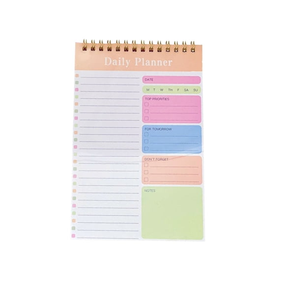 5" X 8" Spiral To Do List Notebook, 30 Sheets Daily Planner Checklist, Portable Work Schedule Organizer for Classroom, Office and Daily Use(White)