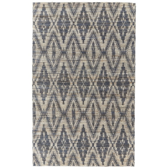 5' X 8' Tan and Gray Geometric Hand Woven Area Rug