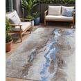 thumbnail image 1 of HomeRoots 618527 5 x 8 ft. Taupe & Blue Abstract Washable Indoor & Outdoor Rectangle Area Rug, 1 of 5