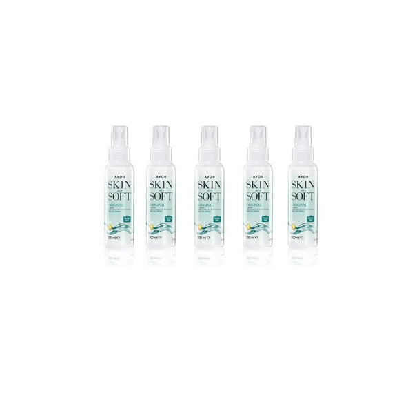 5 X Bottles Avon Skin So Soft Original Dry Oil Spray Travel Size 3.38 fl oz - 100 ml each