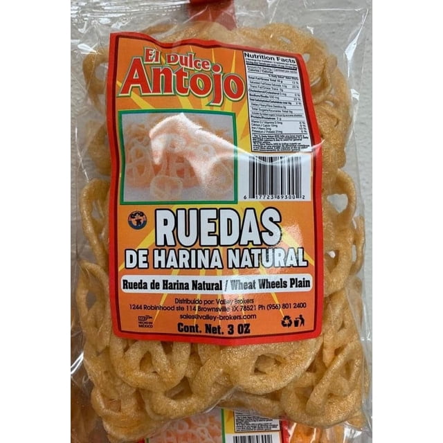 5 X Chicharrones Rueda Natural Wheat Snack Box W/5 bags Authentic